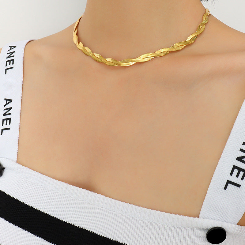 Titanium 18k Gold Cross Wrap Bracelet Necklace
