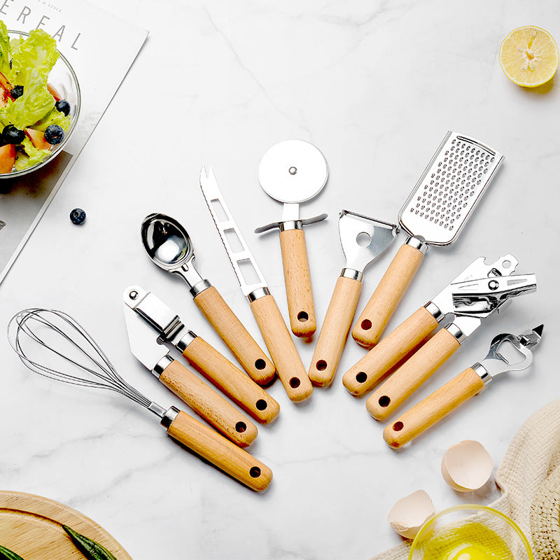 Kitchen Wooden Handle Baking Tool Set