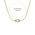Titanium Steel Rope-knot Braided Chain Bracelet With Clear Cubic Zirconia Available In 18K Gold And Silver Finishes