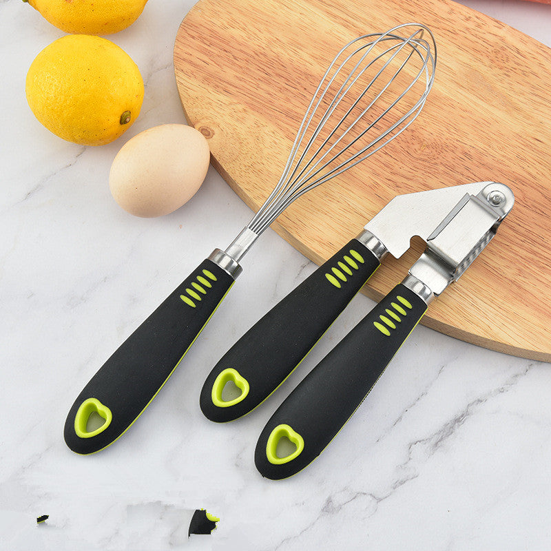 7Piece Set Of Kitchen Tools Cheese Planer, Pizza Shovel, Can Opener, Garlic Press, Stainless Steel Kitchenware Set