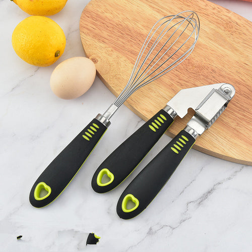 7Piece Set Of Kitchen Tools Cheese Planer, Pizza Shovel, Can Opener, Garlic Press, Stainless Steel Kitchenware Set