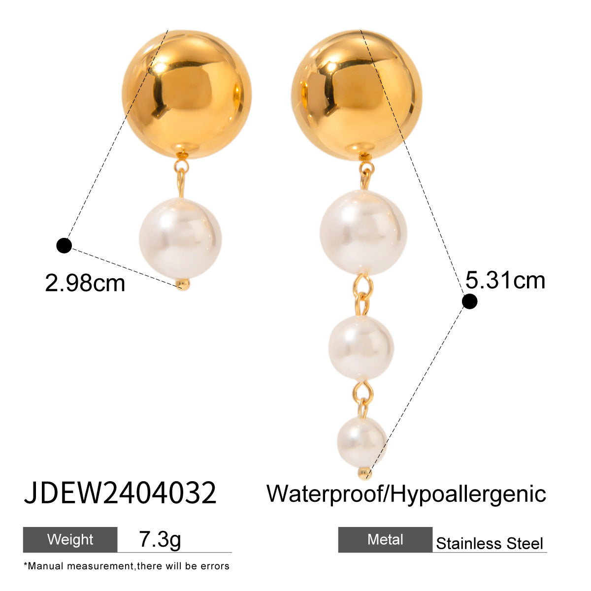 High-grade Ins Titanium Steel Earrings 18K Gold Plated Jewelry