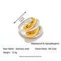 Ins Titanium Steel Ring Round Geometric 18K Gold Plated Niche Women Jewelry