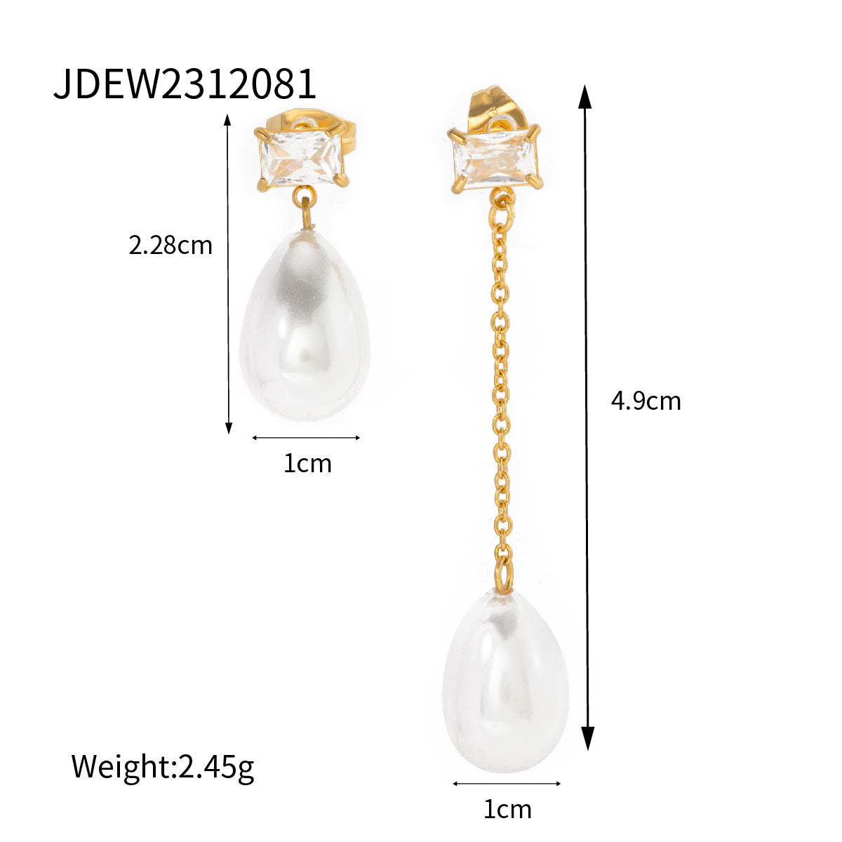 High-grade Ins Titanium Steel Earrings 18K Gold Plated Jewelry
