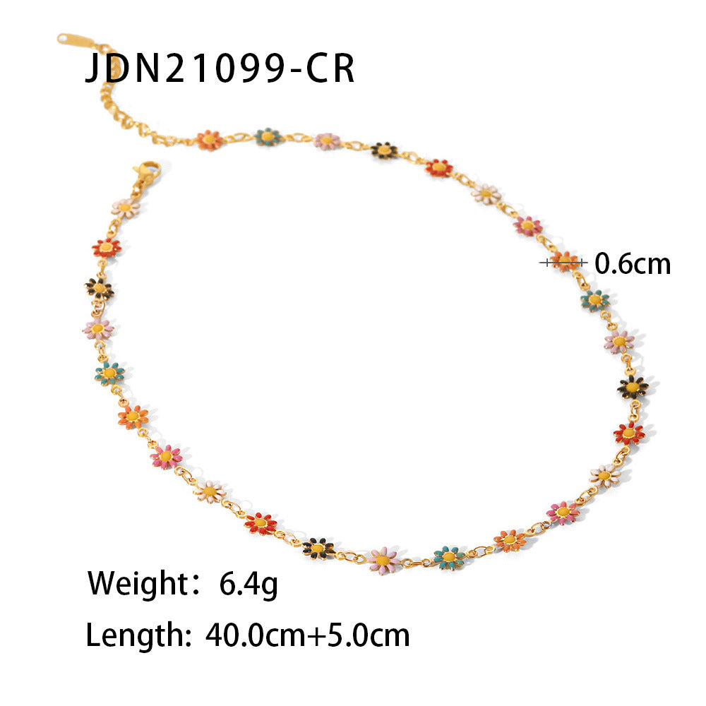 Titanium Steel Jewelry Necklace Bracelet 18K Gold White