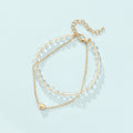 Love Heart Alloy Beaded Double Layer