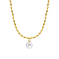 New Titanium Steel 18K Gold Milgrain Pearl Clavicle Necklace For Women