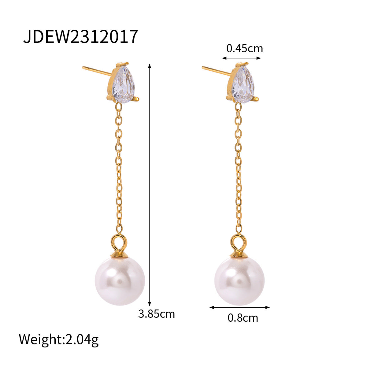 High-grade Ins Titanium Steel Earrings 18K Gold Plated Jewelry