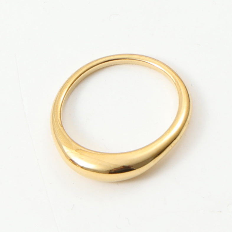 Mother-and-child Ring Set In Titanium Steel With 18k Gold Plating