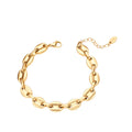 18K Gold Titanium Steel Pig Nose Chain Women's Bracelet Jewelry
