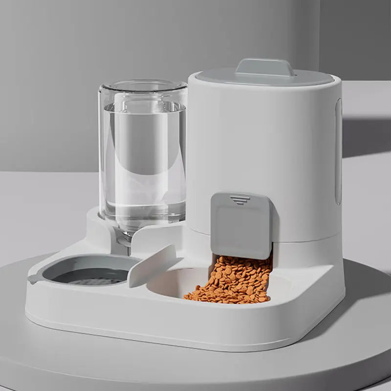 1-Pack Automatic Gravity-Fed Cat Water Dispenser & Feeder - Spill-Proof Large Capacity One-Piece Design,