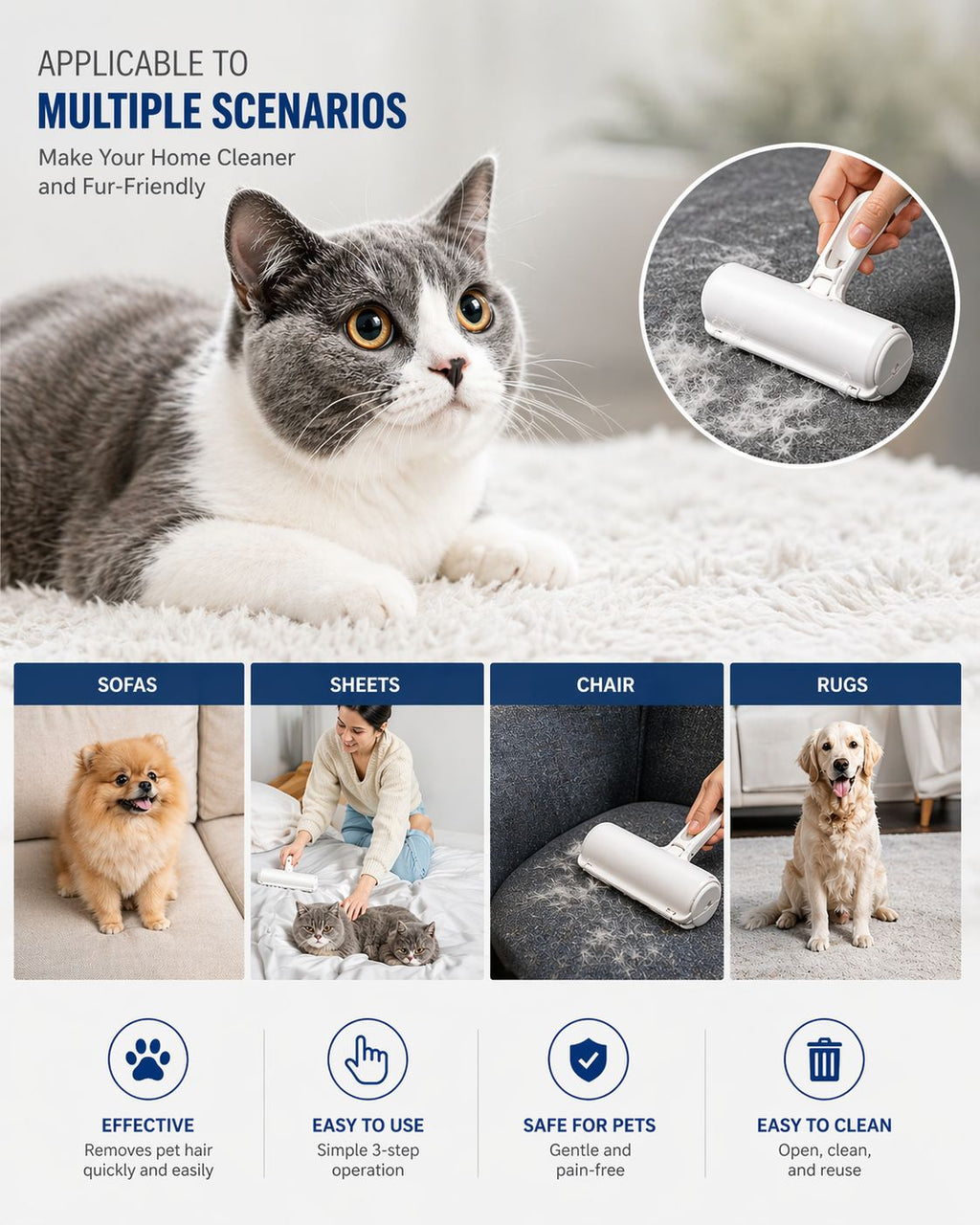 Pet Hair Picker Roller Hair Remover