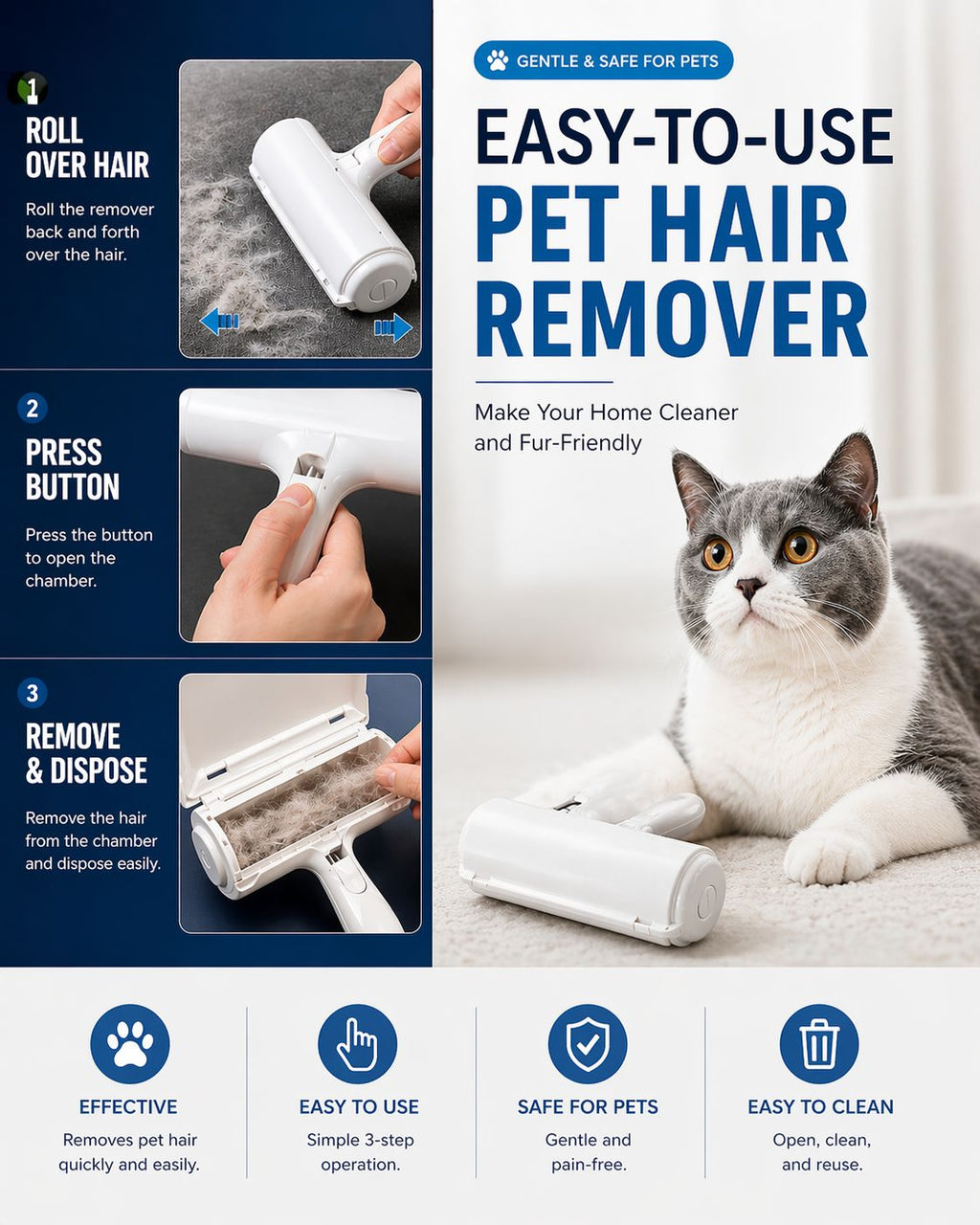 Pet Hair Picker Roller Hair Remover