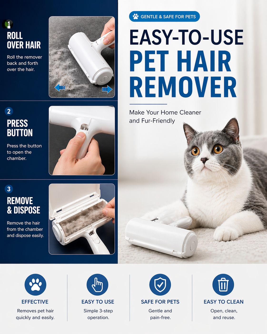 Pet Hair Picker Roller Hair Remover
