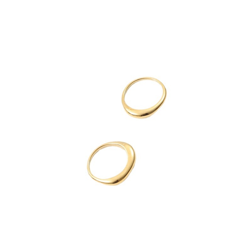 Mother-and-child Ring Set In Titanium Steel With 18k Gold Plating