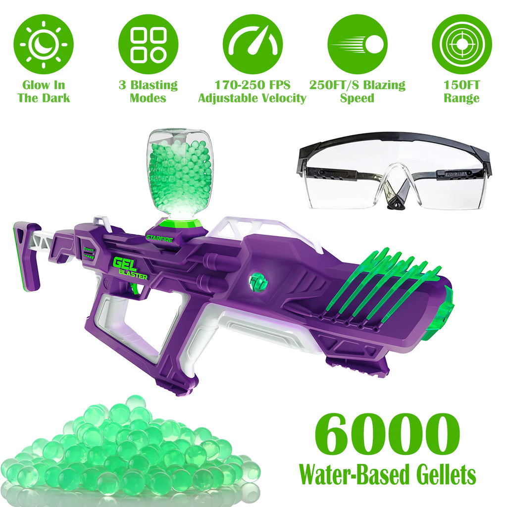 Splat Gun Toy With 6000 Gellets 170-250 FPS 150FT Range Semi Full-Auto  14 Years Above