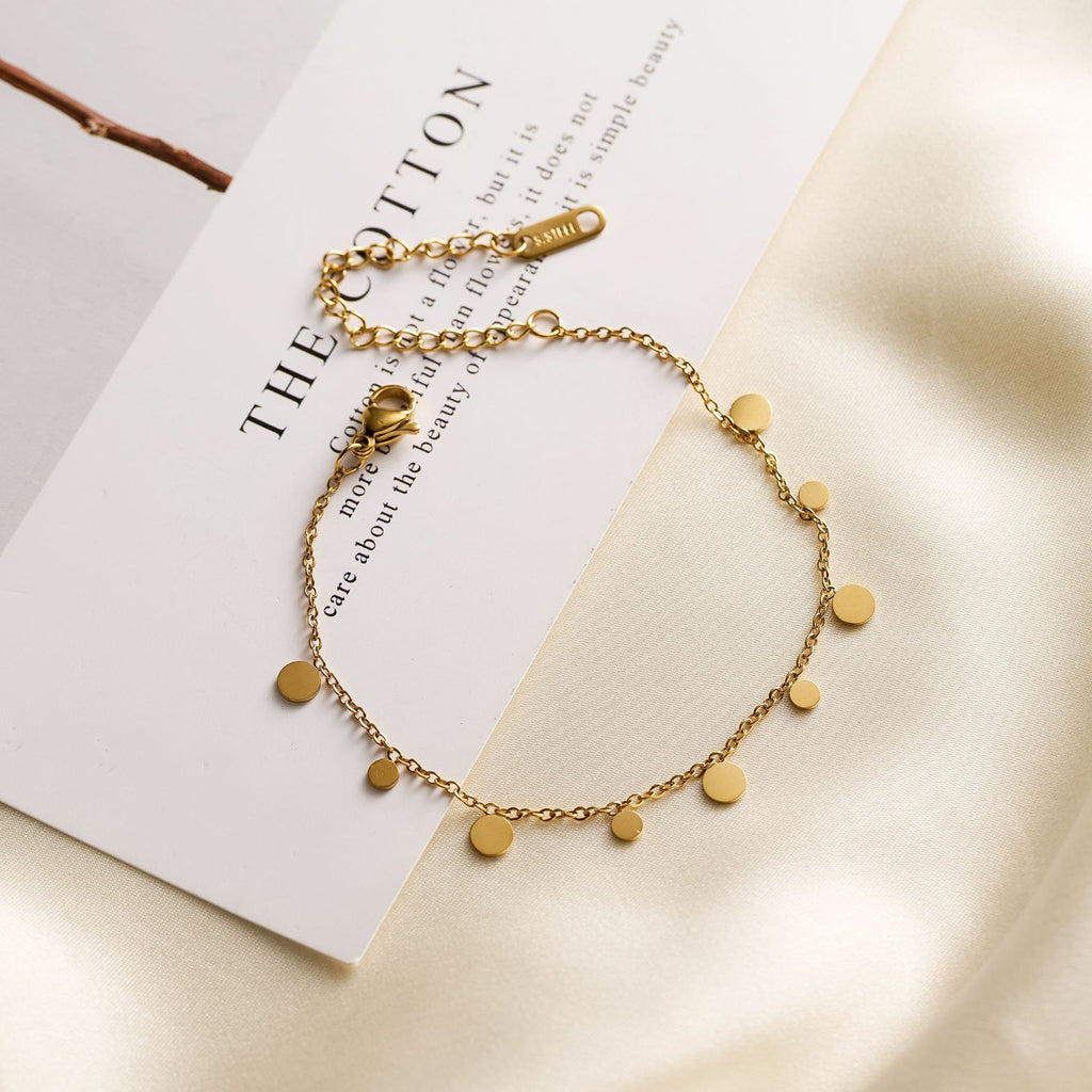 Titanium Steel Non-fading Geometric Collarbone Chain 18k Gold Water Drop Small Square Heart Necklace