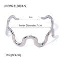 New INS Style Titanium Steel Bracelet For Women, 18K Gold Plated Stainless Steel, Fashion Trend Wavy Bangle Jewelry
