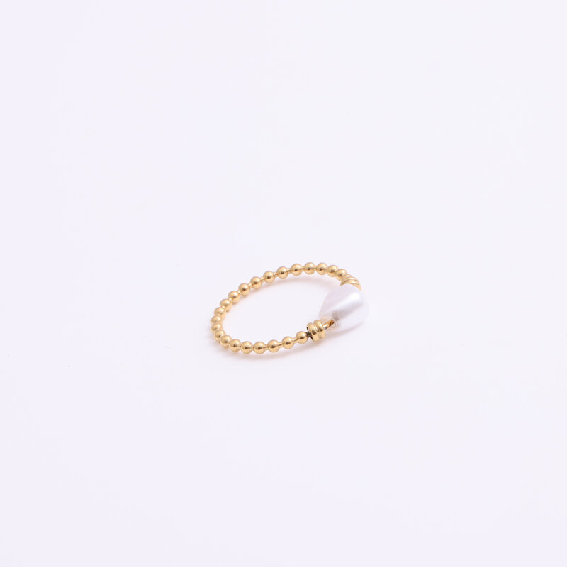 Titanium Steel Electroplated With 18k Gold Featuring A Peach Heart And Freshwater Pearl