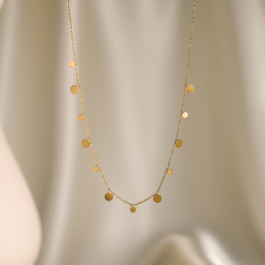 Titanium Steel Non-fading Geometric Collarbone Chain 18k Gold Water Drop Small Square Heart Necklace